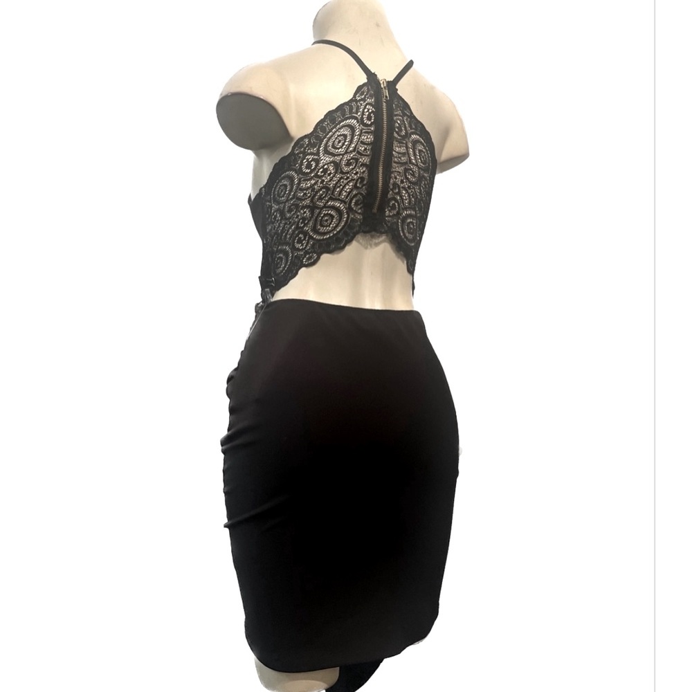 Emerald Sundae Asymmetrical Black  Bodycon Dress